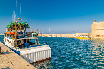 boats in the marina of Monopoli