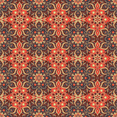 Seamless hand drawn mandala pattern.