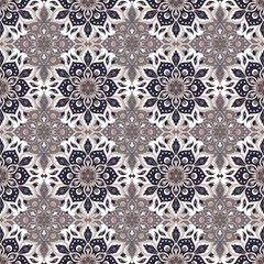 Seamless hand drawn mandala pattern.