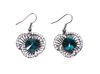 earrings with bright crystals jewelry