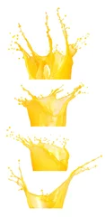 Crédence de cuisine en verre imprimé Jus orange juice splash isolated on white background