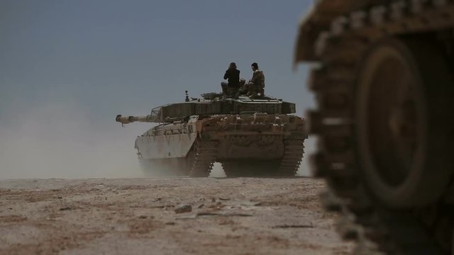 Battle tank shot.