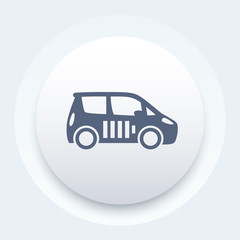 electric car, vehicle round icon