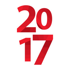 2017 Red inscription on a white background. Happy New Year. Vector illustration.