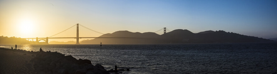 Golden Gate Bridge Panorama at Sunset