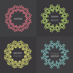 Four round geometric frame. Templates for text formatting. Vector illustration.