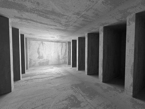 Abstract concrete architecture basement room  background
