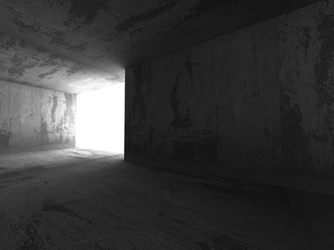 Dark empty concrete room interior background