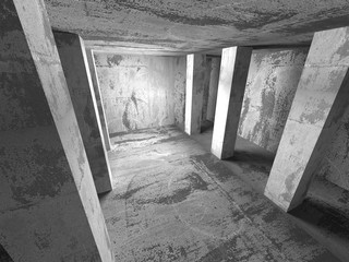Abstract concrete empty dark room interior. Architecture backgro