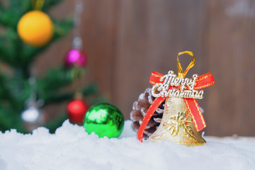 Still-life with Christmas composition with snow and Christmas de