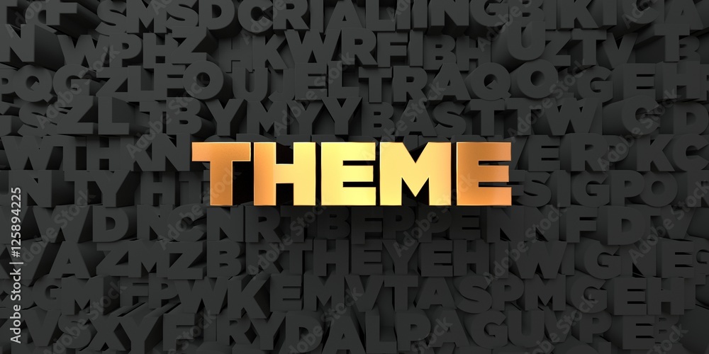 Fototapete theme - gold text on black background - 3d rendered royalty free stock picture. this image can be us