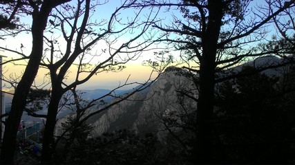 Fototapeta na wymiar Mountain and sunset
