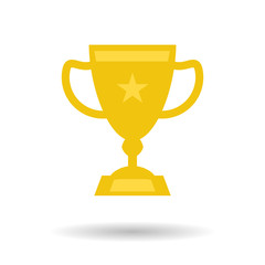 Flat trophy cup icon