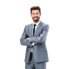 Portrait of a business man isolated on white background