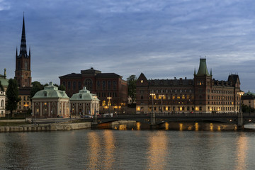 Fototapeta na wymiar Abendaufnahme von Stockholm, Schweden