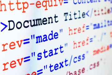 HTML source code of web page with title