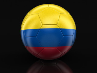 Soccer football with Colombian flag. Image with clipping path