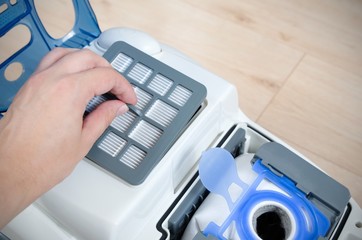 Replacing the air filter in a modern vacuum cleaner
