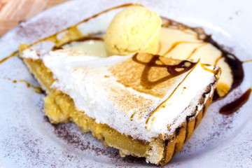 one slice of pie dessert ready to eat