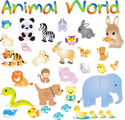 Vector illustration of Animal World