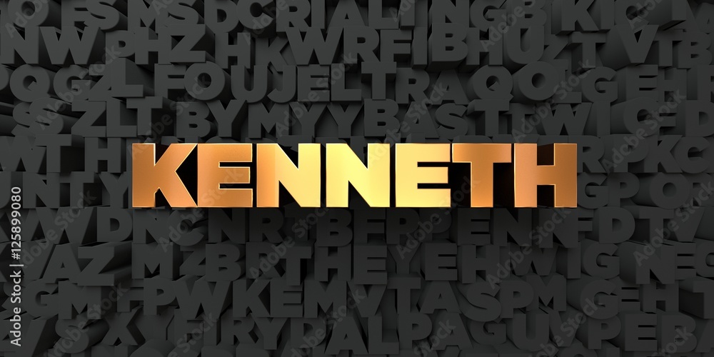 Fototapete kenneth - gold text on black background - 3d rendered royalty free stock picture. this image can be 