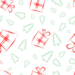 Tree seamless patter.