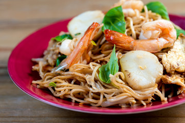 fried noodle asian food on the table