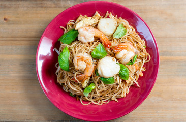 fried noodle asian food on the table