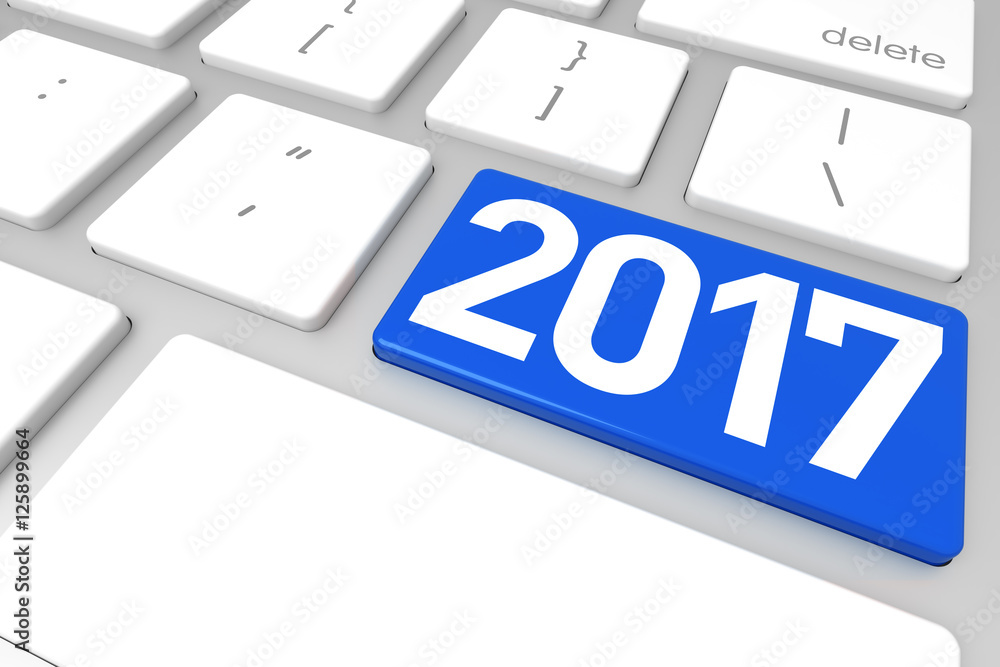 Poster computer keyboard with 2017 enter button