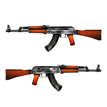 realistic vector of a Kalashnikov AK-47