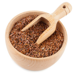 flax seeds on a white background
