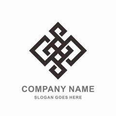 Geometric Square Cross Pattern Morocco Ornament Decoration Business Company Stock Vector Logo Design Template