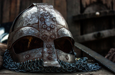Medieval Helmet - obrazy, fototapety, plakaty