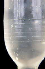 Macro close up of ribbed and dotted condom texture