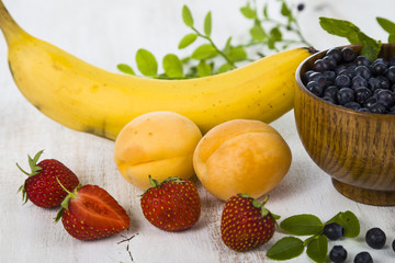 Fruits on a wooden table