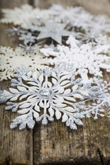 Obraz na płótnie Canvas Christmas ornaments. Snowflakes.