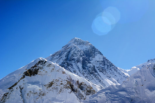 Hiking In Khumbu Valley In Himalayas Mountains, Kala Pattar And Everest Base Camp Trek, View Od Mt. Everest, Nepal.