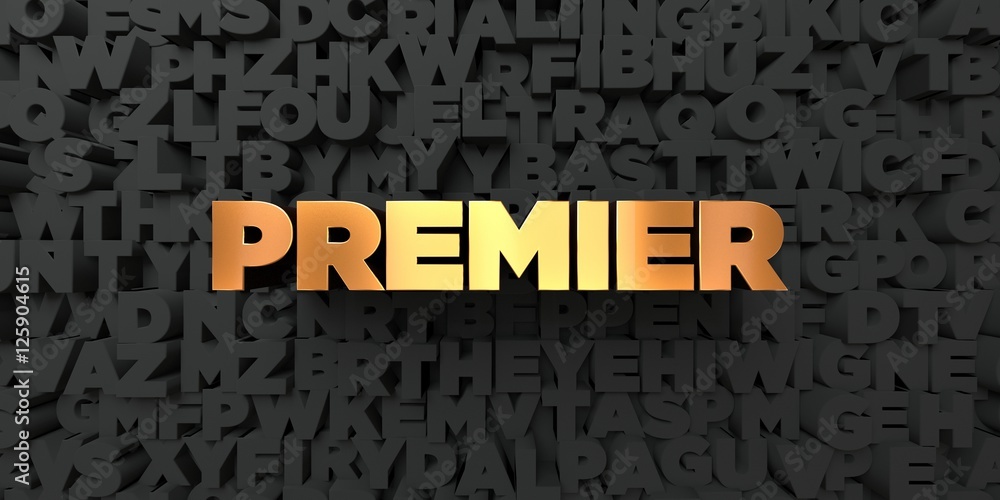 Fototapete premier - gold text on black background - 3d rendered royalty free stock picture. this image can be 