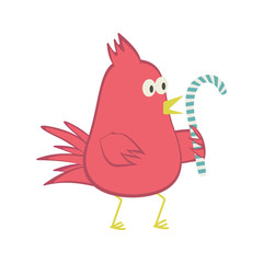 Red rooster with candy. Vector illustration.