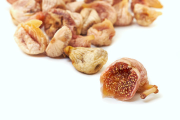 Dried figs isolated on white background