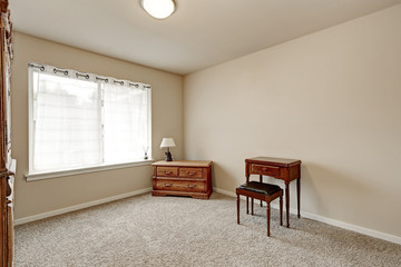 Empty room interior in beige colors
