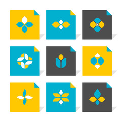 Fototapeta premium Vector Flat Icons Set - Plant Symbols