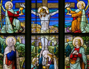 Jesus on the Cross - Stained Glass