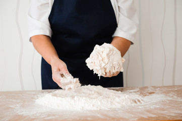 Chef preparing dough - cooking process