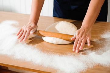 Chef preparing dough - cooking process