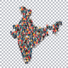 people map country India vector