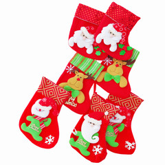 Christmas red gloves with a pattern