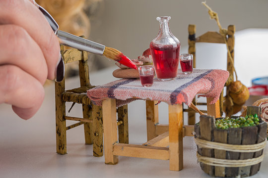 Mini table and wine