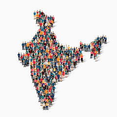 people map country India vector