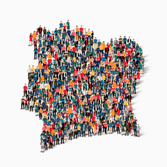 people map country Ivory Coast vector